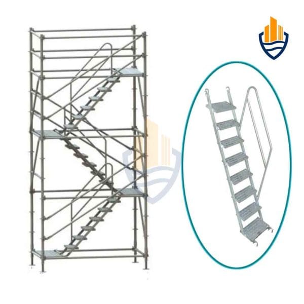 Cầu Thang Giàn Giáo Mạ Kẽm Chống Trượt – 7 Bậc, Tiêu Chuẩn An Toàn Cao